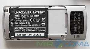 Неисправность аккумулятора 3G модема CDMA Sierra 595U